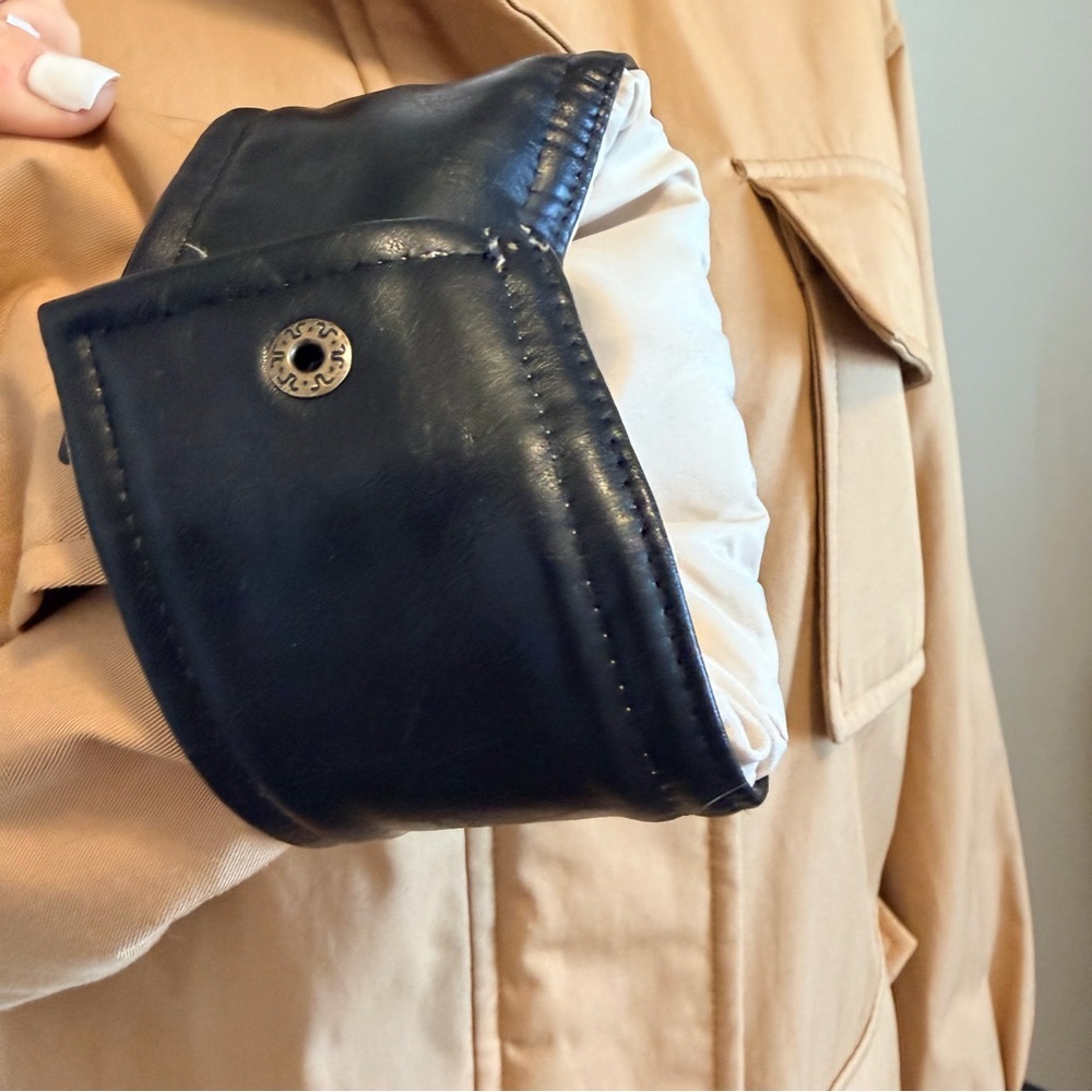 NWOT Zara combination quilted jacket women's oversized faux leather size medium - Picture 7 of 11